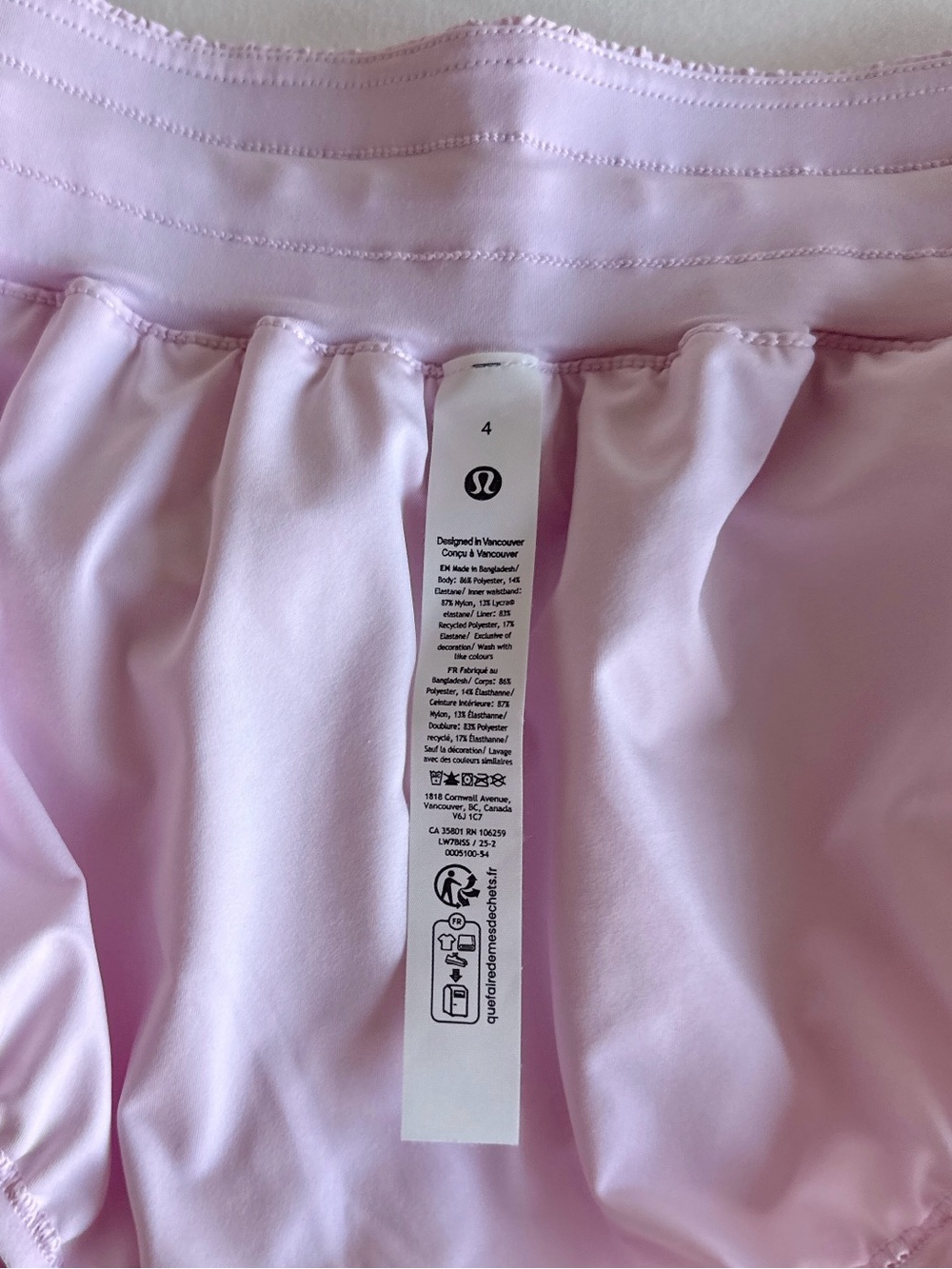 lululemon Track That High-Rise Lined Short 3" Pink Organza Size 4 NWOT - Picture 5 of 15